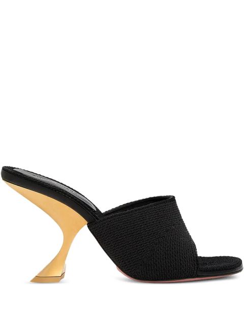 Amina Muaddi 90mm Taylor textured mules - Black - zdjęcie produktu nr 1