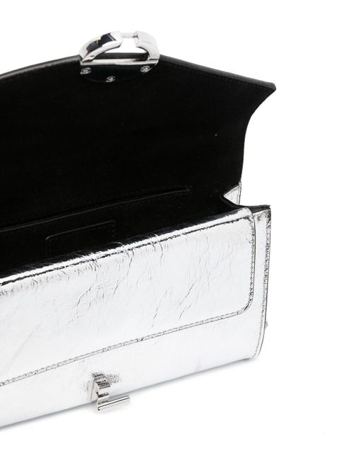 SANDRO Yza metallic clutch bag - Silver