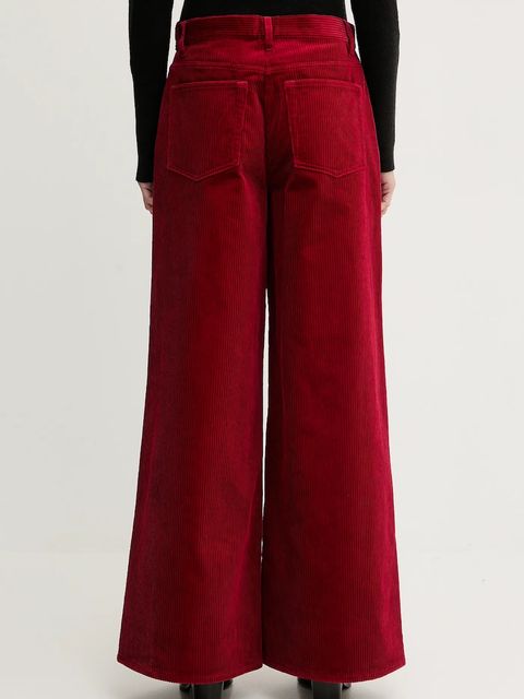 Filippa K spodnie sztruksowe kolor czerwony szerokie high waist 31981