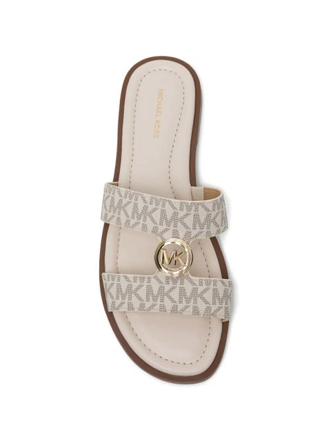 Michael Kors all-over logo buckle sandals - Neutrals