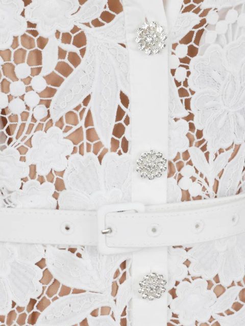 Self-Portrait lace midi dress - White