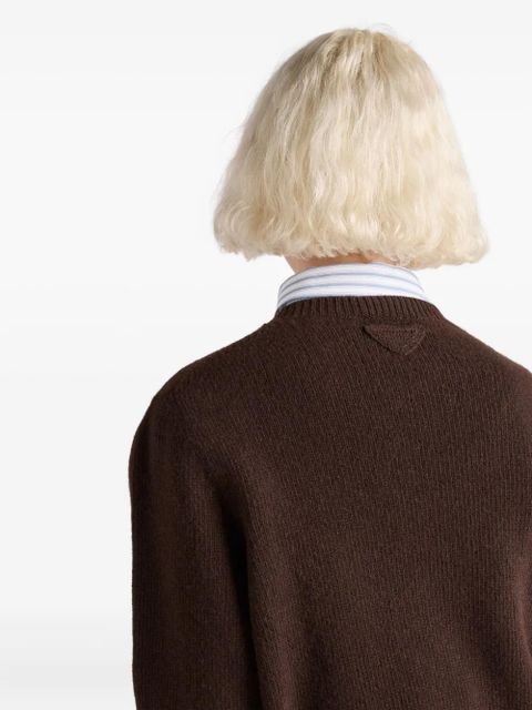 Prada ribbed-knit crew-neck sweater - Brown