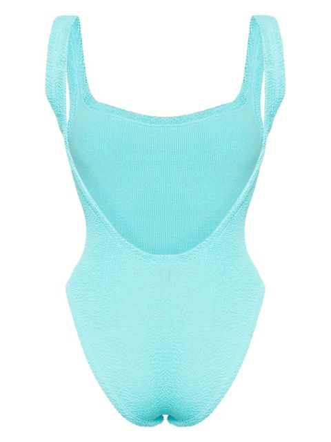 Hunza G square-neck crinkled swimsuit - Blue