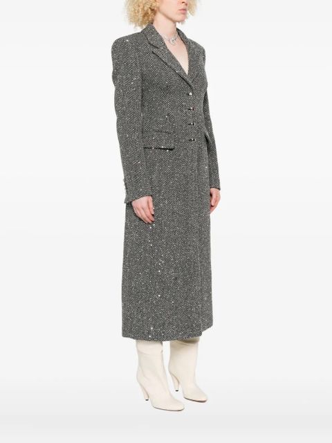 Alessandra Rich sequin tweed coat - Grey