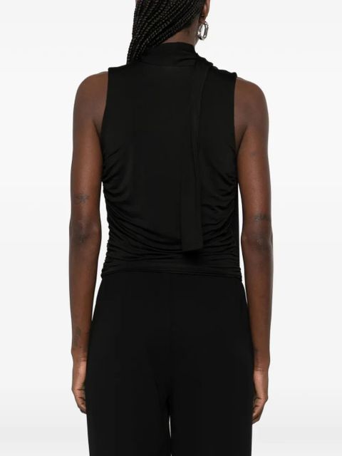 Aya Muse self-tie draped top - Black