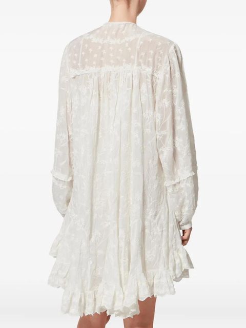 ISABEL MARANT Zame ruffled embroidered dress - White