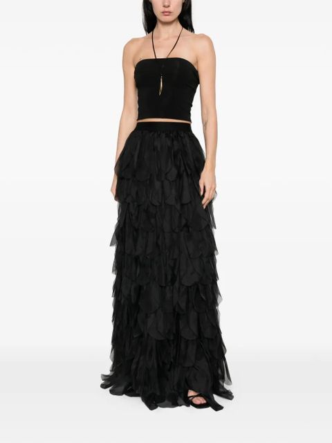 Max Mara Romana tiered ruffled maxi skirt - Black - zdjęcie produktu nr 2