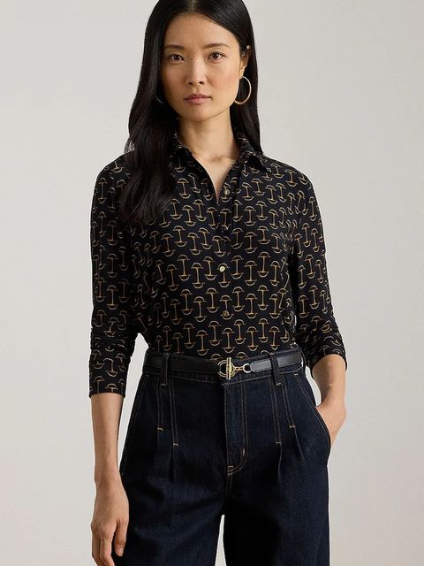 Lauren Ralph Lauren koszula damska kolor granatowy regular z kołnierzykiem klasycznym 200P03717 - zdjęcie produktu nr 1