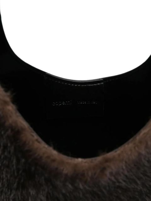 Coperni heart-shaped fur tote bag - Brown