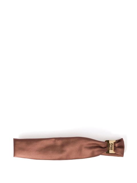 Miu Miu satin headband - Brown