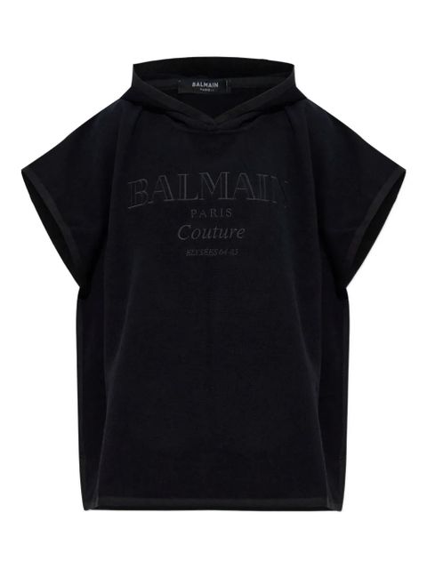 Balmain logo-embroidered poncho - Black - zdjęcie produktu nr 1
