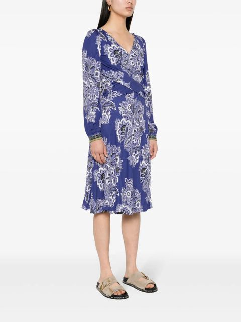 ETRO floral-print midi dress - Blue