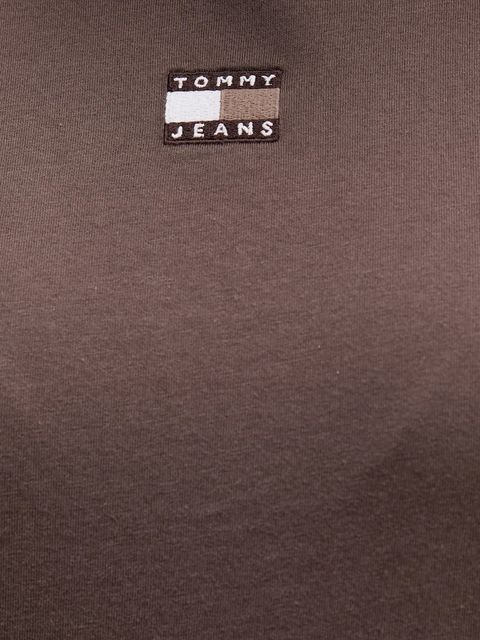 Tommy Jeans t-shirt bawełniany damski kolor brązowy DW0DW22202