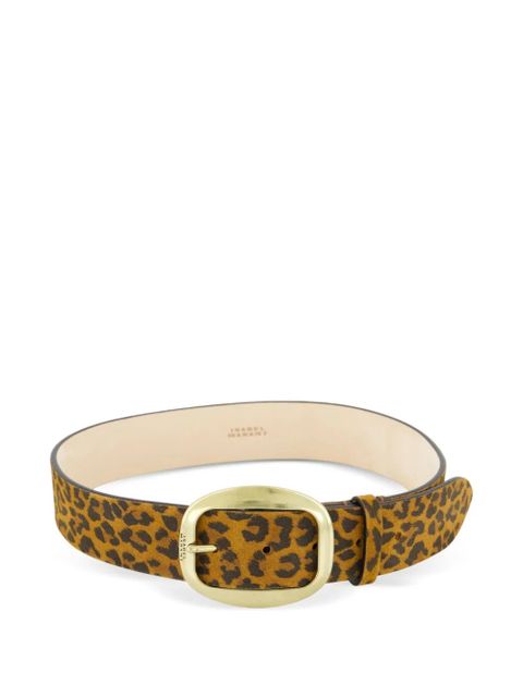 ISABEL MARANT leopard print calf leather belt - Brown - zdjęcie produktu nr 1