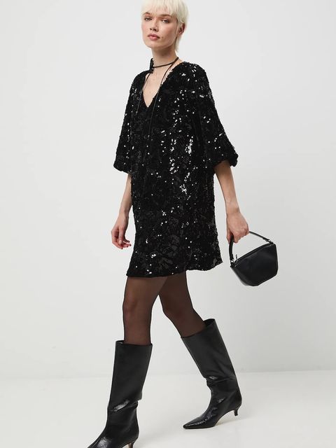 Medicine sukienka kolor czarny mini oversize - zdjęcie produktu nr 1