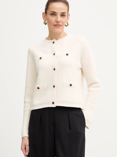 Morgan kardigan z domieszką wełny damski kolor beżowy lekki MVIC - zdjęcie produktu nr 1