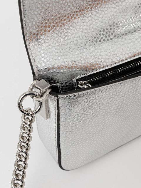 Pinko torebka skórzana kolor srebrny 105353 A2WD - zdjęcie produktu nr 2