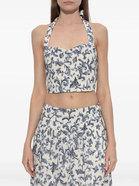 Posse Rue halterneck baroque-print top - White - zdjęcie produktu nr 2