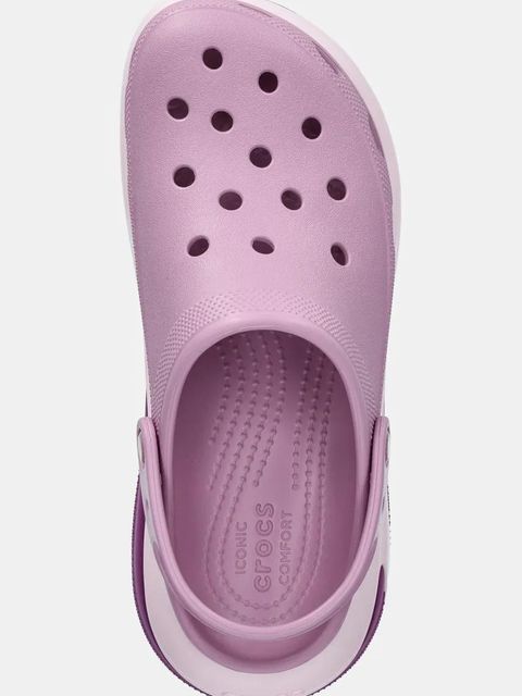 Crocs klapki Classic Mega Crush Clog damskie kolor fioletowy na platformie 207988.5BX