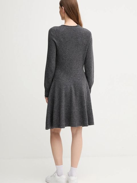 Lacoste sukienka wełniana kolor szary mini rozkloszowana EF4161 - zdjęcie produktu nr 2