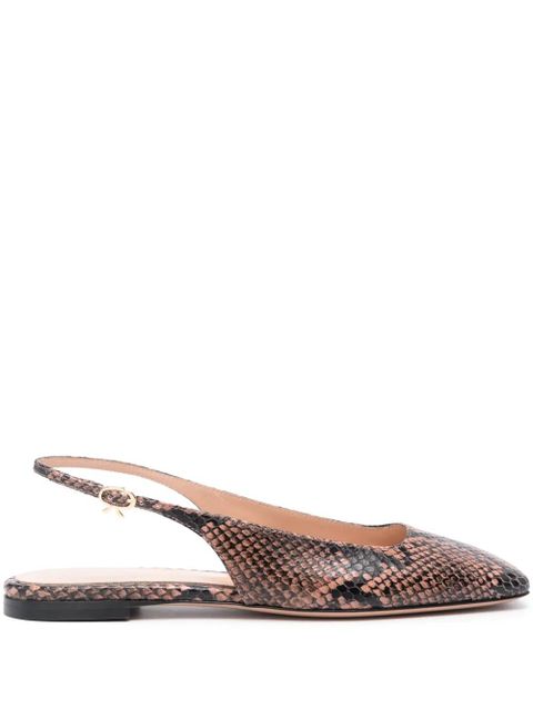 Gianvito Rossi square-toe leather ballerina shoes - Black - zdjęcie produktu nr 1