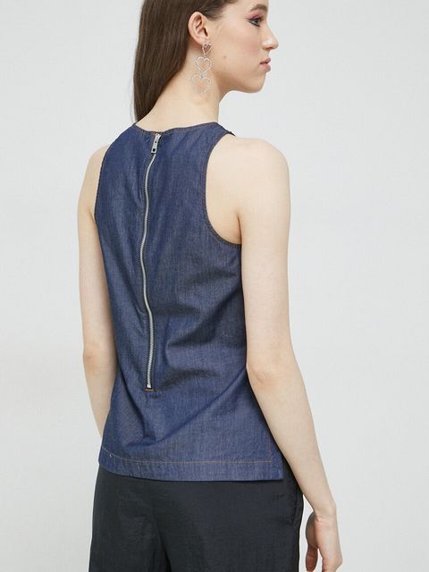 Love Moschino bluzka bawełniana kolor granatowy