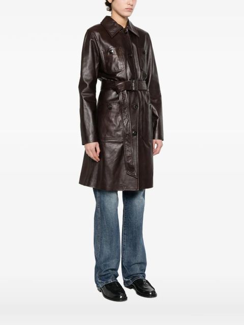 Max Mara Mstamaca button belted jacket - Brown
