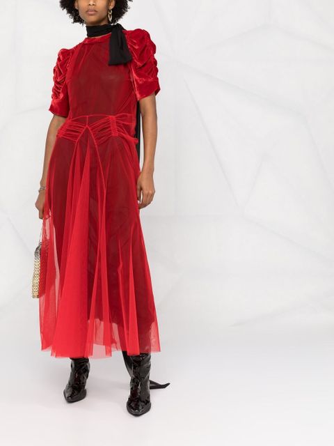 Maison Margiela Tango tulle overlay dress - Red