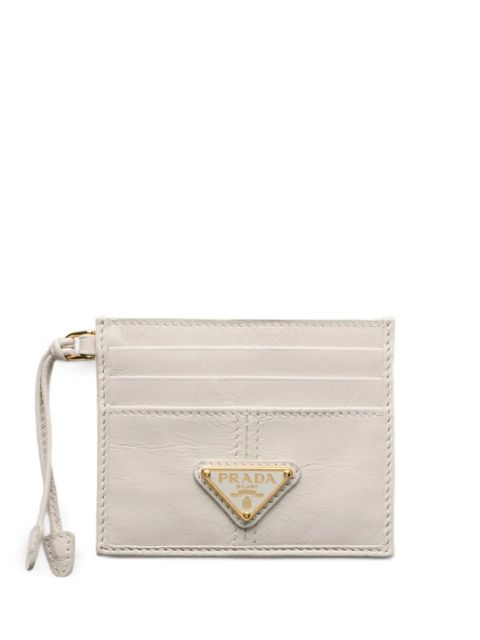 Prada leather card holder - Neutrals - zdjęcie produktu nr 1