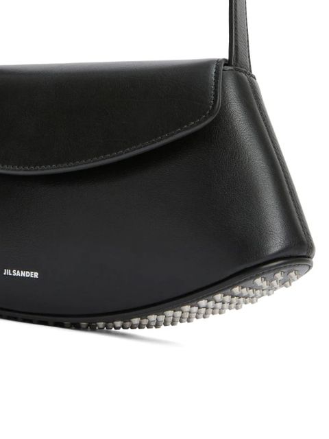 Jil Sander small Eldorado leather shoulder bag - Black
