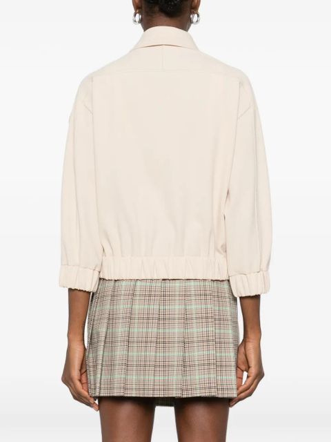 Moncler zip-up tonal-logo bomber jacket - Neutrals