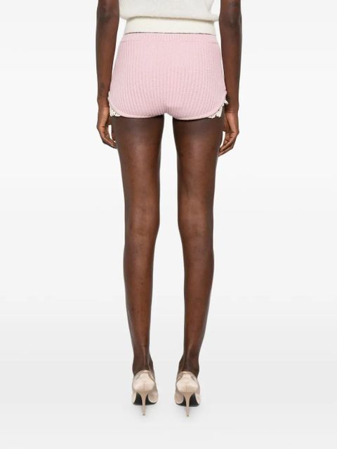 Magda Butrym lace-trim knitted shorts - Pink