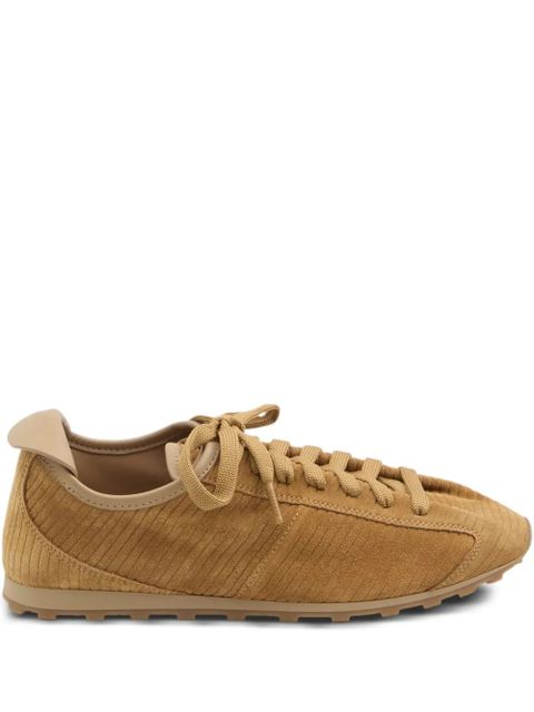 Jacquemus The Tennis embossed-suede low-top sneakers - Brown - zdjęcie produktu nr 1