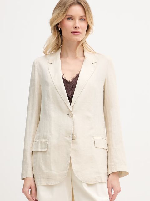 United Colors of Benetton marynarka jednorzędowa damska lniana - zdjęcie produktu nr 1