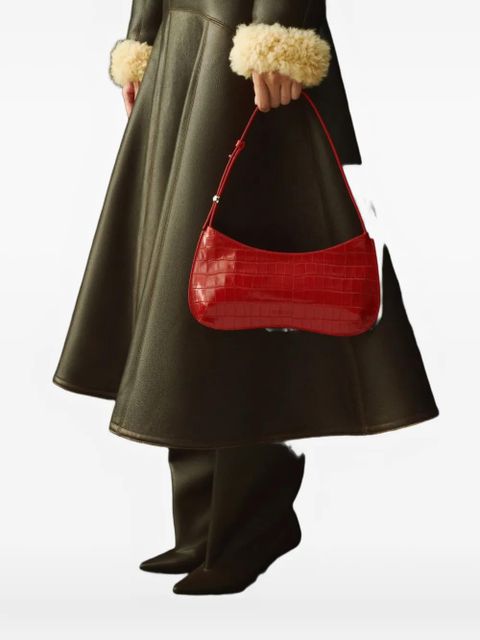 Jacquemus Le Bisou crocodile-embossed zip shoulder bag - Red - zdjęcie produktu nr 2