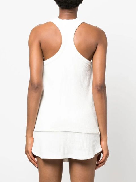 Reina Olga Venus waffle-knit tank top - White