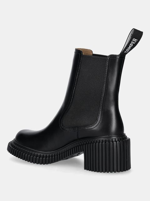 Camper sztyblety skórzane Pix London damskie kolor czarny na słupku K400803-001 - zdjęcie produktu nr 2