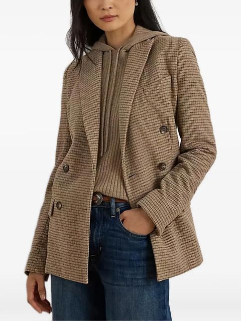 Lauren Ralph Lauren double-breasted checked blazer - Brown - zdjęcie produktu nr 1