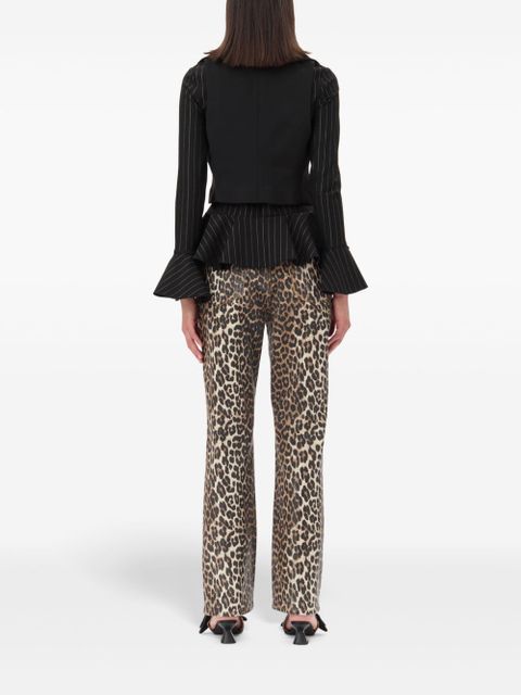 GANNI leopard-print trousers - Brown