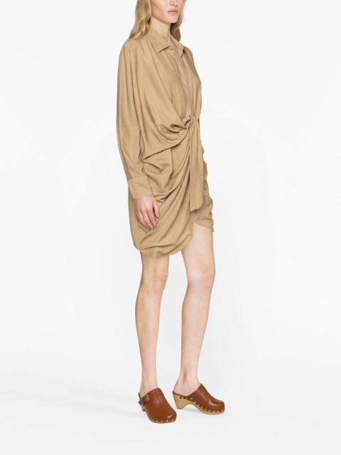 Jacquemus La Robe Bahia draped minidress - Neutrals