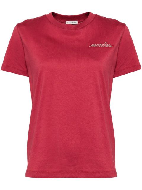 Moncler beaded logo T-shirt - Red - zdjęcie produktu nr 1