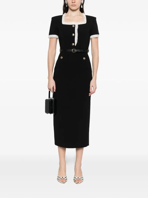 Self-Portrait belted midi dress - Black - zdjęcie produktu nr 2