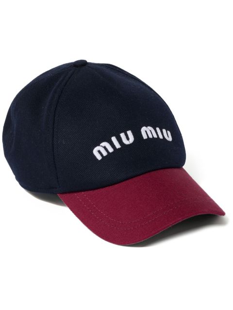 Miu Miu Drill baseball cap - Blue - zdjęcie produktu nr 1