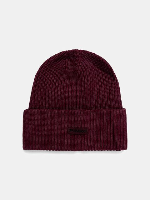 Pinko czapka z dodatkiem wełny kolor bordowy 105993 A2Z4 - zdjęcie produktu nr 1