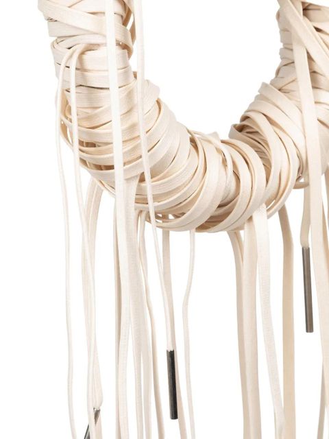 DRIES VAN NOTEN lace-fringe necklace - Neutrals