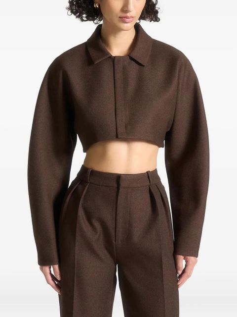 Manière De Voir Elya tailored-cropped jacket - Brown - zdjęcie produktu nr 2