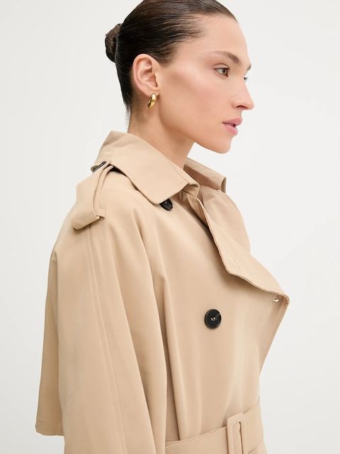 Answear.LAB trencz bawełniany kolor beżowy