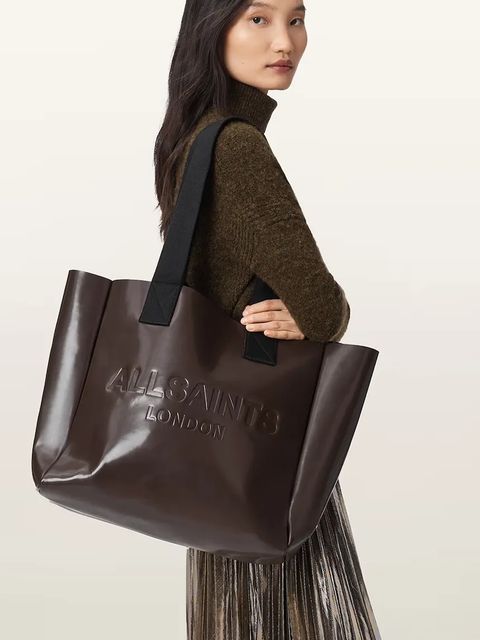 AllSaints torba skórzana IZZY kolor brązowy W391XD