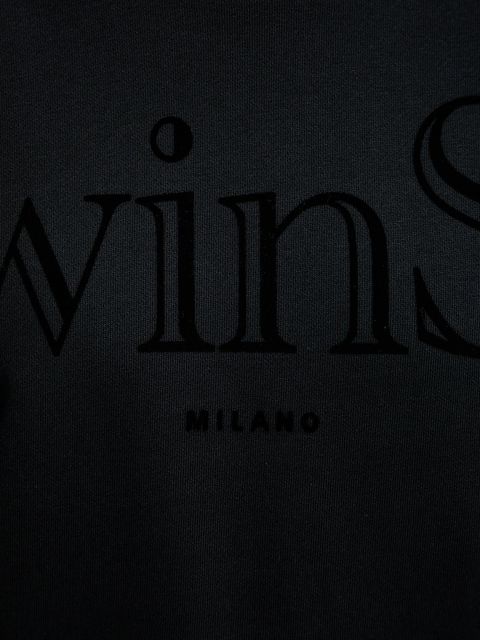 Twinset bluza bawełniana damska kolor czarny z nadrukiem 252TT2330