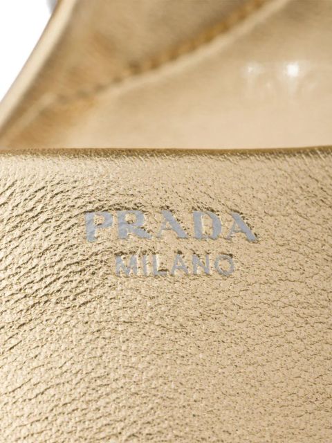 Prada metallic leather platform sandals - Gold